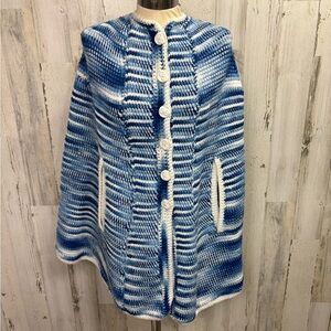 Handmade Vintage Marled Knit‎ Cape